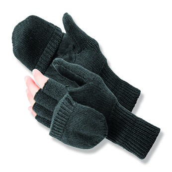 Insulated Convertible Mitten Glove. Thinsulate insulation. Leather Patch Palm.