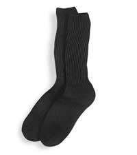 Men's Black Cotton Crew Length Sock