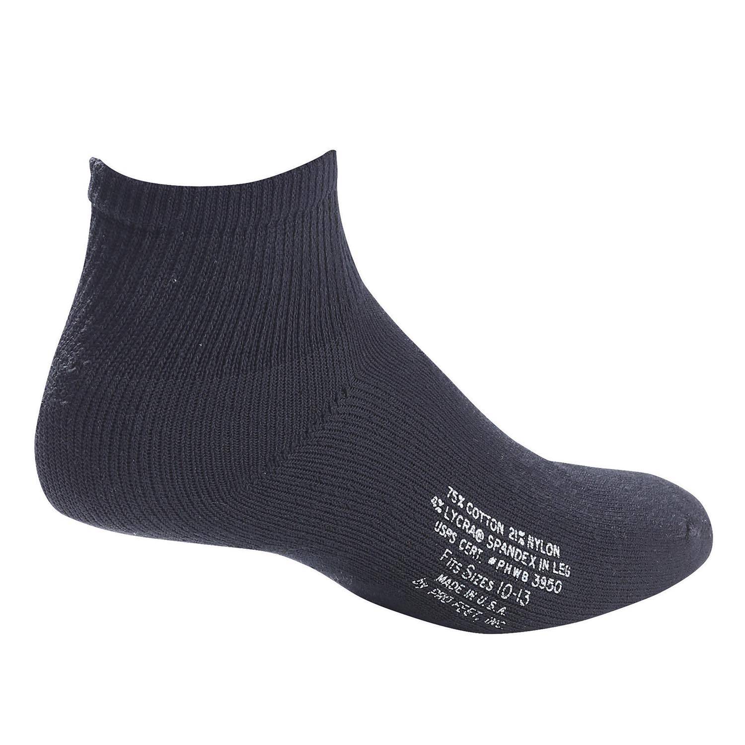 Pro Feet Stretch Black Ankle Sock - Medium